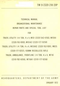 TM 9-2320-218-20P (1972)<font color=red><b>*</b></font>